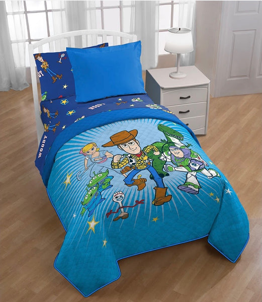 TOY STORY TEENS KIDS BOYS DISNEY ORIGINAL LICENSED BEDSPREAD QUILTED 2 PCS TWIN SIZE