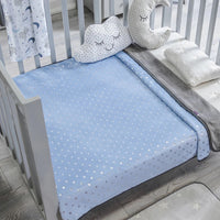 STARS BLUE COLOR BABY BOYS NURSERY CRIB BLANKET WITH SHERPA SOFTY AND WARM