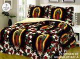 OUR LADY OF GUADALUPE BLANKET WITH SHERPA VERY SOFTY THICK AND WARM 3 PCS QUEEN SIZE