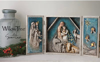 STARRY NIGHT NATIVITY TRIPTYCH SIGNATURE COLLECTION FIGURE SCULPTURE HAND PAINTING WILLOW TREE BY SUSAN LORDI