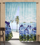 DOLPHINS ANIMALS DECORATIVE WINDOWS PANELS SET MADE IN MEXICO