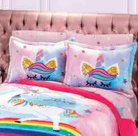 UNICORN TEENS KIDS GIRLS COMFORTER SET 3 PCS FULL  SIZE 100% MICROFIBER