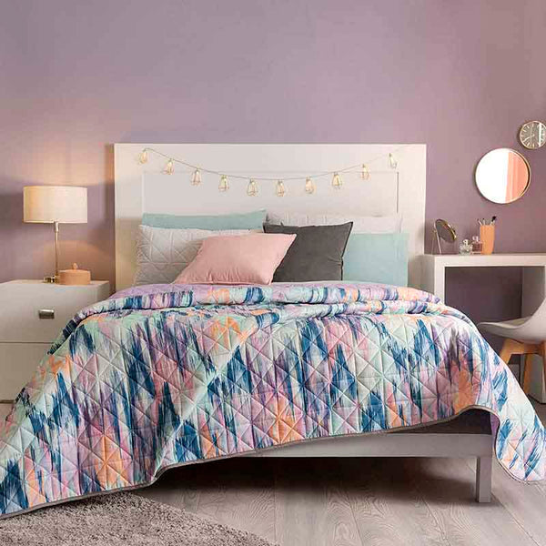 MALIBU MULTICOLOR TEENS KIDS GIRLS SPECIAL FABRIC ULTRASLIM REVERSIBLE COMFORTER 1 PCS KING SIZE