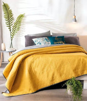 MUSTARD AND GRAY SPECIAL FABRIC REVERSIBLE ULTRA SLIM NOVO COMFORTER 1 PCS TWIN SIZE