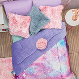 SPACE PLANETS TEENS KIDS GIRLS BLANKET WIRH SHERPA SOFTY THICK AND WARM FULL SIZE