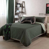 OLIVE GREEN UNISEX SPECIAL FABRIC ULTRASLIM REVERSIBLE COMFORTER 1 PCS TWIN SIZE