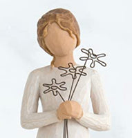 GRATEFUL FIGURE SCULPTURE HAND PAINTING WILLOW TREE BY SUSAN LORDI