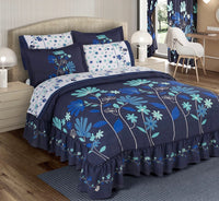 CRISTY FLOWERS DECORATIVE BEDSPREAD COVERLET SET 3 PCS QUEEN SIZE MADE IN MEXICO