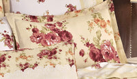 MALORY FLOWERS DECORATIVE BEDSPREAD COVERLET SET 3 PCS. QUEEN SIZE 60% COTTON AND 40% POLYESTER