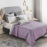 MALVA LEAVES LILAC AND GRAY TEENS KIDS GIRLS SPECIAL FABRIC ULTRASLIM REVERSIBLE COMFORTER 1 PCS KING SIZE