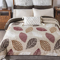 LEAVES WINTER BLANKET WITH SHERPA VERY SOFTY AND WARM QUEEN SIZE