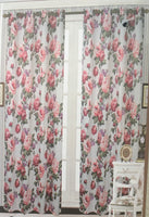 DANNA FLOWERS BURGUNDY COLOR BLACKOUT GROMMET CURTAINS WINDOWS PANELS (110”x84”)