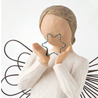 BRIGHT STAR ANGEL FIGURE SCULPTURE HAND PAINTING WILLOW TREE BY SUSAN LORDI
