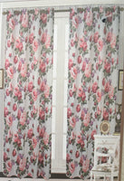DANNA FLOWERS BROWN AND BURGUNDY COLOR BLACKOUT GROMMET CURTAINS WINDOWS PANELS (110”x84”)