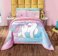 SWEET UNICORN TEENS KIDS GIRLS BLANKET WITH SHERPA VERY SOFTY THICK AND WARM TWIN SIZE MADE IN MEXICO
