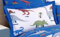 DINOSAURS TEENS KIDS BOY REVERSIBLE COMFORTER SET 2 PCS TWIN SIZE 60% COTTON AND 40% POLYESTER