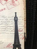 PARIS EIFFEL TOWER BLACK CHENILLE BATHROOM SET 15 PCS