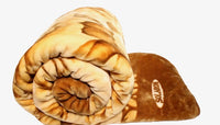 FLOWERS COFFEE SOLARON KOREAN MINK PLUSH BLANKET VERY THICK SOFTY AND WARM KING SIZE