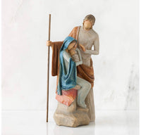 THE HOLY FAMILY FIGURE SCULPTURE HAND PAINTING WILLOW TREE BY SUSAN LORDI (7.5”)