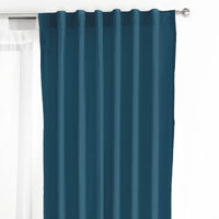 DEEP BLUE VIASOFT MID LIGHT CURTAINS WINDOWS PANELS LONG 2 PCS