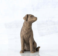 LOVE MY DOG DARK FIGURE SCULPTURE HAND PAINTING WILLOW TREE BY SUSAN LORDI