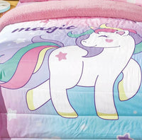 SWEET UNICORN TEENS KIDS GIRLS BLANKET WITH SHERPA VERY SOFTY THICK AND WARM TWIN SIZE MADE IN MEXICO