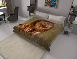LION BROWN SOLARON KOREAN MINK PLUSH BLANKET VERY THICK SOFTY AND WARM QUEEN SIZE