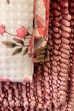 ROSES FLOWERS PINK CHENILLE BATHROOM MAT SET 15 PCS