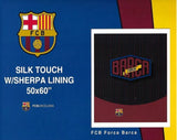 FCB  FORCA BARCA ORIGINAL LICENSED THROW BLANKET WITH SHERPA (50”x60”)