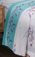 LITTLE MERMAID TEENS KIDS GIRL DECORATIVE SHEET SET 3 PCS TWIN SIZE 60% COTTON AND 40% POLYESTER