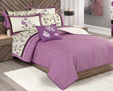 PRAGA FLOWERS DECORATIVE REVERSIBLE COMFORTER SET 4 PCS KING SIZE MADE IN MEXICO