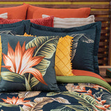 SAFARI TROPICAL LEAVES DECORATIVE REVERSIBLE COMFORTER SET 8 PCS QUEEN SIZE