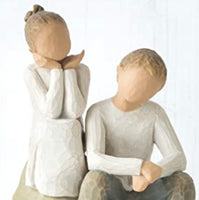 BROTHER AND SISTER FIGURE SCULPTURE HAND PAINTING WILLOW TREE BY SUSAN LORDI