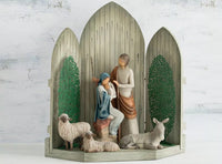 SANCTUARY FOR THE CHRISTMAS STORY FIGURE SCULPTURE HAND PAINTING WILLOW TREE BY SUSAN LORDI