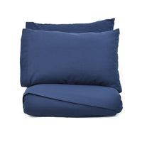 NAVY BLUE SOLID COLOR VIASOFT SHEET SET 4 PCS FULL SIZE 100% MICROFIBER