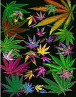 MULTICOLOR MARIJUANA LEAF CANNABIS WEED LUXURY PLUSH BLANKET VERY SOFTY AND WARM QUEEN SIZE