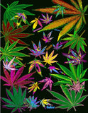 MULTICOLOR MARIJUANA LEAF CANNABIS WEED LUXURY PLUSH BLANKET VERY SOFTY AND WARM QUEEN SIZE