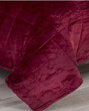LUCERNA BURGUNDY AND BEIGE REVERSIBLE BLANKET WITH SHERPA VERY SOFTY THICK AND WARM KING SIZE MADE IN MEXICO
