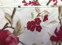 FLOWERS DARK RED 100% ORGANIC COTTON FEELING DECORATIVE SHEET SET 4 PCS KING SIZE