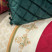 TOSCANA VINTAGE DECORATIVE REVERSIBLE COMFORTER SET 9 PCS KING SIZE
