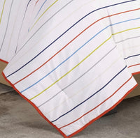 SUPER COOL STRIPED TEEN KIDS BOYS REVERSIBLE COMFORTER SET 2 PCS TWIN SIZE 60% COTTON AND 40% POLYESTER