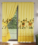 SUNFLOWER YELLOW  DECORATIVE WINDOWS PANEL SET MADE IN MEXICO