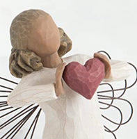 WITH LOVE ANGEL FIGURE SCULPTURE HAND PAINTING WILLOW TREE BY SUSAN LORDI