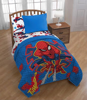 SPIDERMAN ATTACK TEENS KIDS BOYS MARVEL ORIGINAL LICENSED BEDSPREAD QUILTED 2 PCS TWIN SIZE