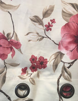 DANNA FLOWERS BURGUNDY COLOR BLACKOUT GROMMET CURTAINS WINDOWS PANELS (110”x84”)