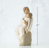 MOTHER DAUGHTER FIGURE SCULPTURE HAND PAINTING WILLOW TREE BY SUSAN