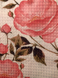 ROSES FLOWERS PINK CHENILLE BATHROOM MAT SET 15 PCS