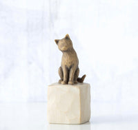 LOVE MY CAT DARK FIGURE SCULPTURE HAND PAINTING WILLOW TREE BY SUSAN LORDI