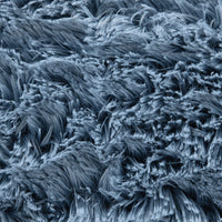 PALERMO BLUE SOLID COLOR WINTER SHAGGY BLANKET WITH SHERPA SOFTY THICK AND WARM KING SIZE