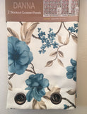 DANNA FLOWERS TURQUOISE COLOR BLACKOUT GROMMET CURTAINS WINDOWS PANELS (110”x84”)